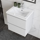 image 6 of AICA 500mm Wall Mounted Bathroom Vanity Unit With Ceramic Basin,2 Soft Close Drawers for Storage,White,Flat packed
