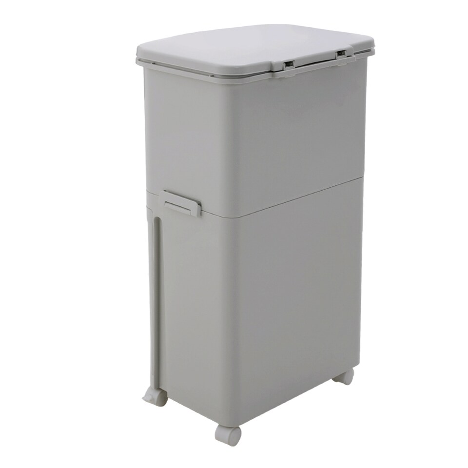 image 1 of Living and Home 36L 2-Tier Dry Wet Separation Trash Bin | Grey
