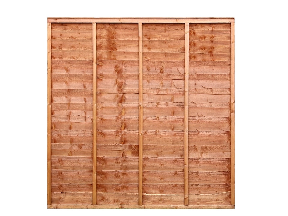 image 1 of eDecks Overlap Waney Edge Timber Fence Panels, 6ft x 6ft - Pack of 5