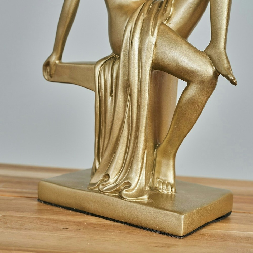 image 1 of ValueLights Matilda Art Deco Painted Gold Table Lamp and E14 Golfball LED 4W Warm White 3000K Bulb