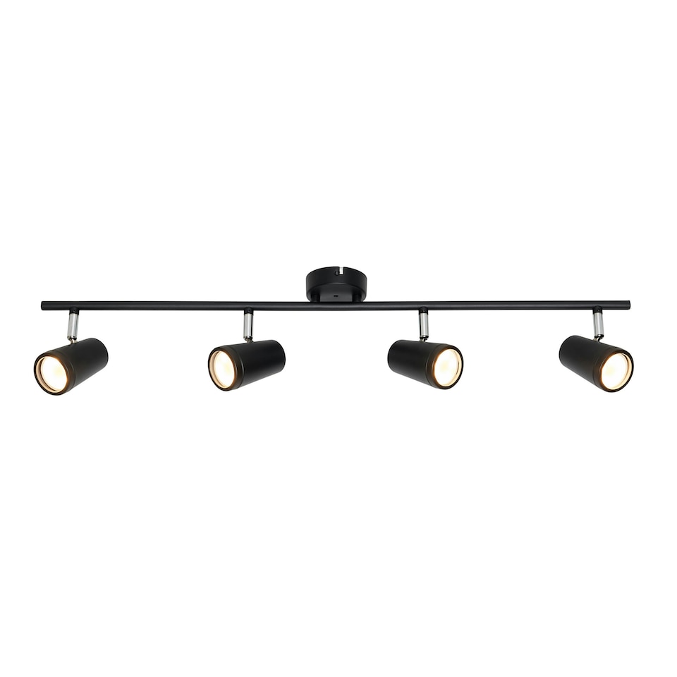 image 1 of BHS Frida Bathroom Ceiling Spotlight Bar | Black | Black | 1