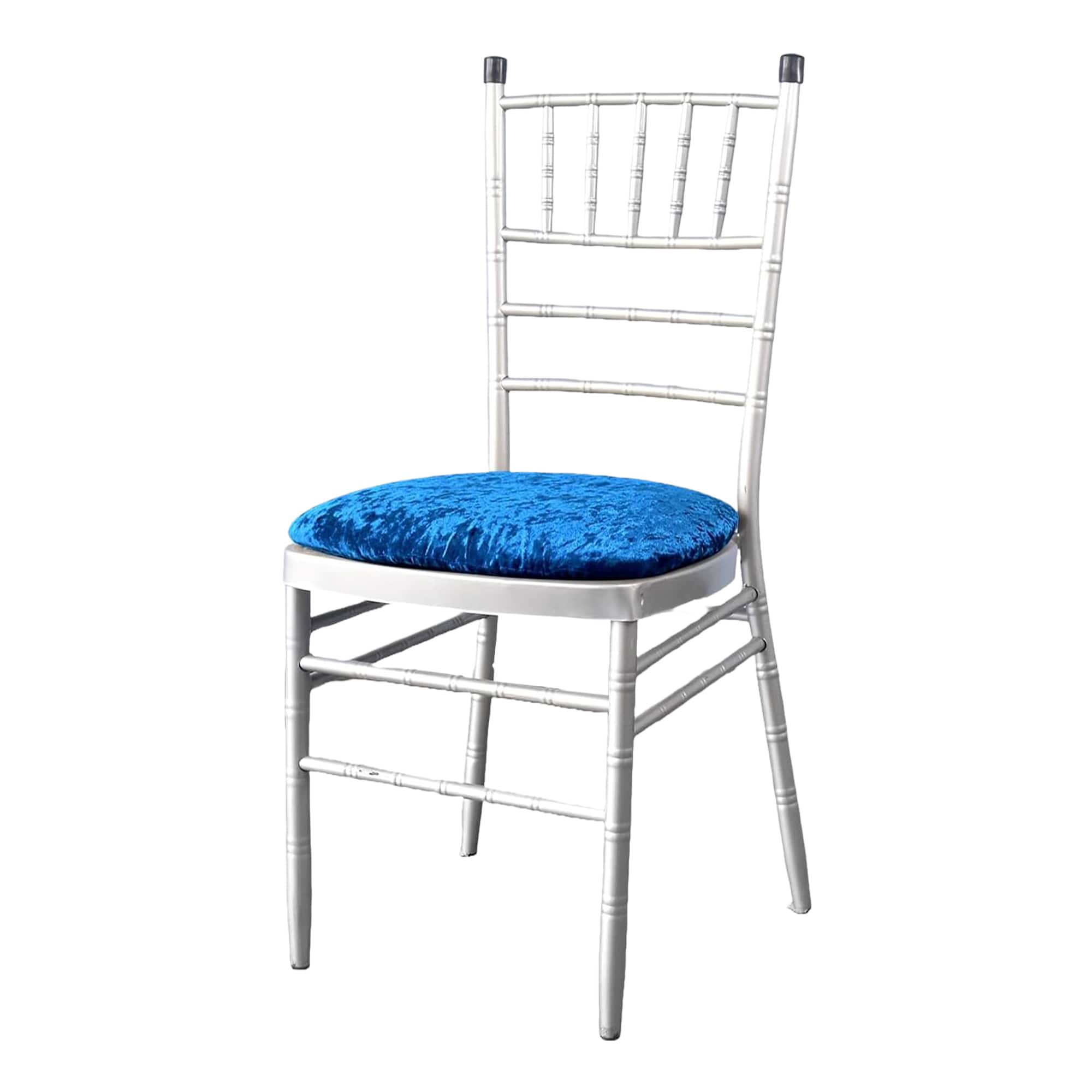 Neel Blue Velvet Chair Seat Cover, Stretchy Dinning Chair Pad Cover Seat Protectors Slipcovers in Royal