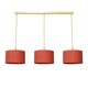 image 4 of ValueLights Reni Rust Fabric Drum Shade 3 Drop Bar Brushed Gold Diner Ceiling Pendant Light Gold