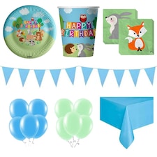 Woodland Animals Happy Birthday 16 Person Deluxe Party Pack