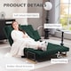 image 6 of HOMCOM 2 Seater Sofa Bed, Click Clack Convertible Bed Settee, Modern Velvet Feel Fabric Sofa Couch with 2 Tufted Cushions, Wood Armrests for Living Room, Bedroom, Guest Room, Green | Green | green | One Size