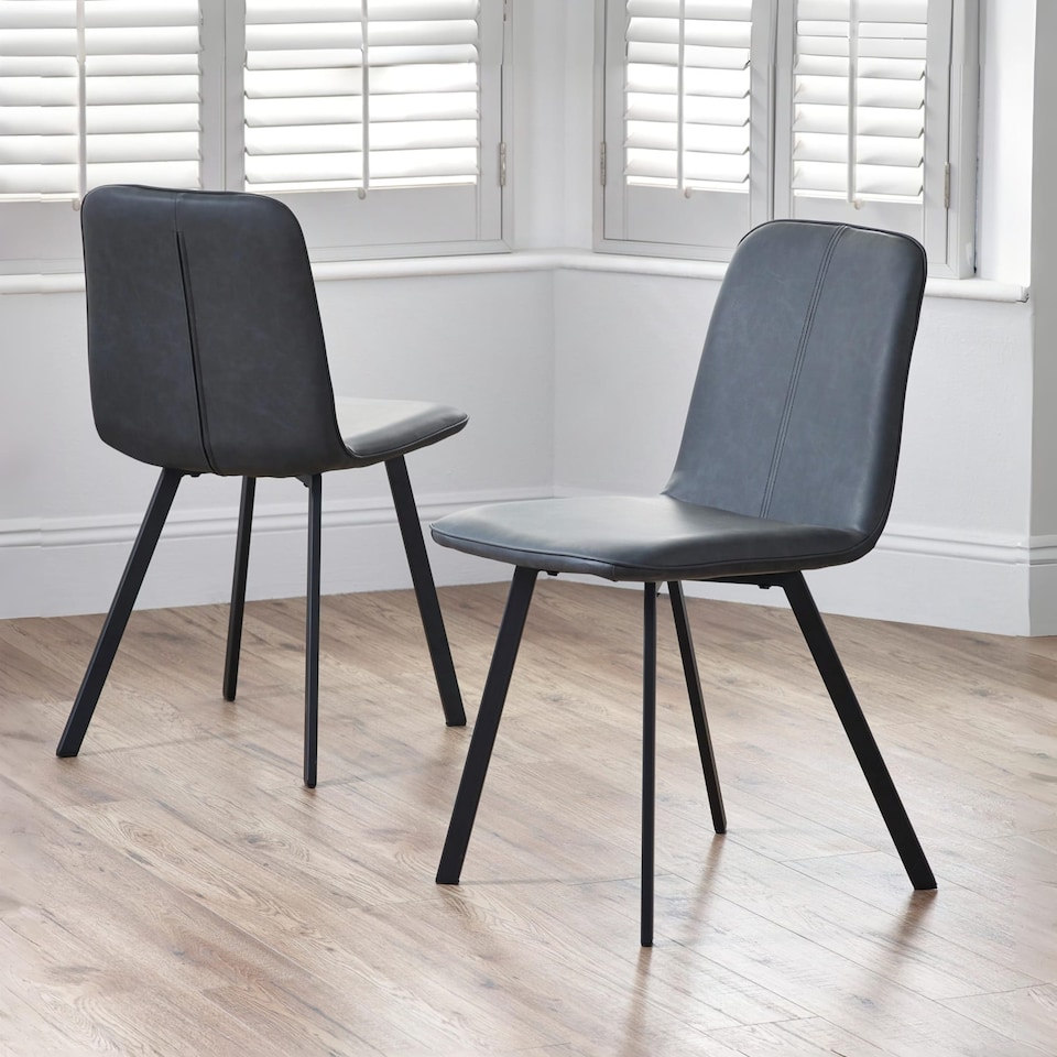 image 1 of Helmsley Premium Antique Black Dining Chairs - Set of 2