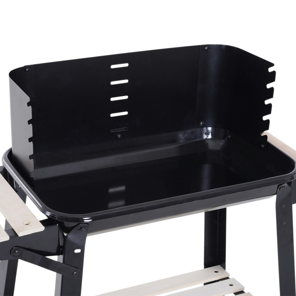 image 1 of Outsunny Charcoal BBQ Grill Trolley Barbecue Patio Outdoor Garden Heating Smoker