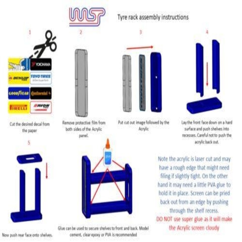 image 1 of Slot Car Scenery Track Side Tyre Wheel Rack White with Logos 1:32 WASP