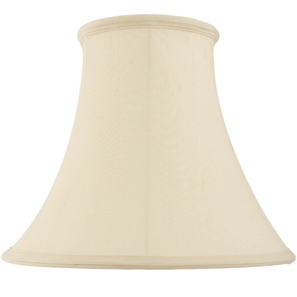 Loops 14" Round Bell Handmade Lamp Shade Cream Fabric Classic Table Light Bulb Cover