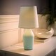 image 3 of ValueLights Arlo Duck Egg Blue Ceramic Table Lamp with Blue Shade