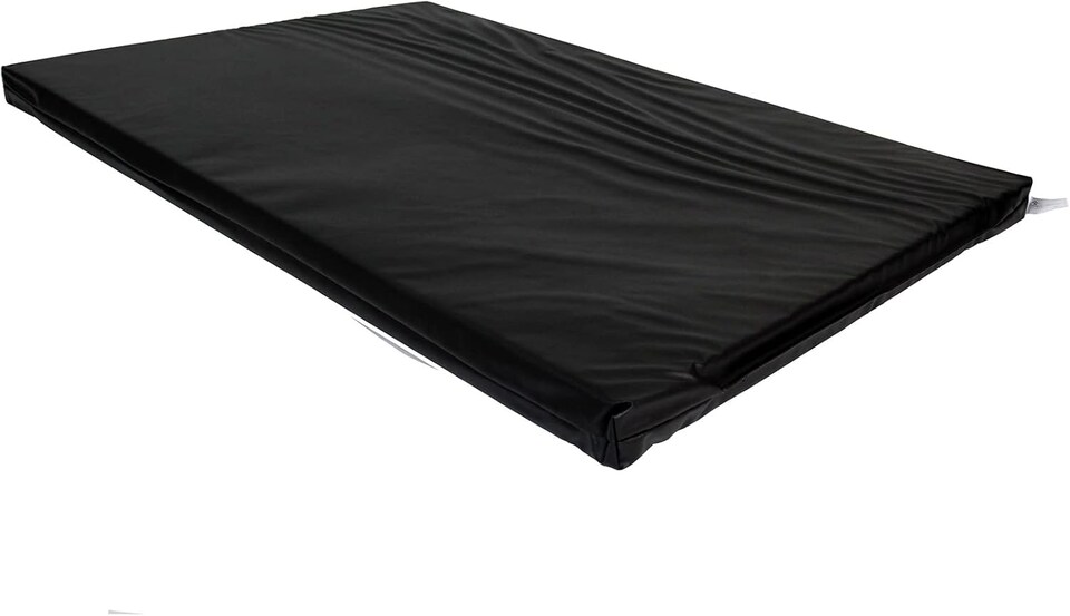 image 1 of Actiaspet Heavy Duty Waterproof Dog Crate Bed with Hard Wearing 1000D Polyester Faux Leather Outer (Black, X Large)