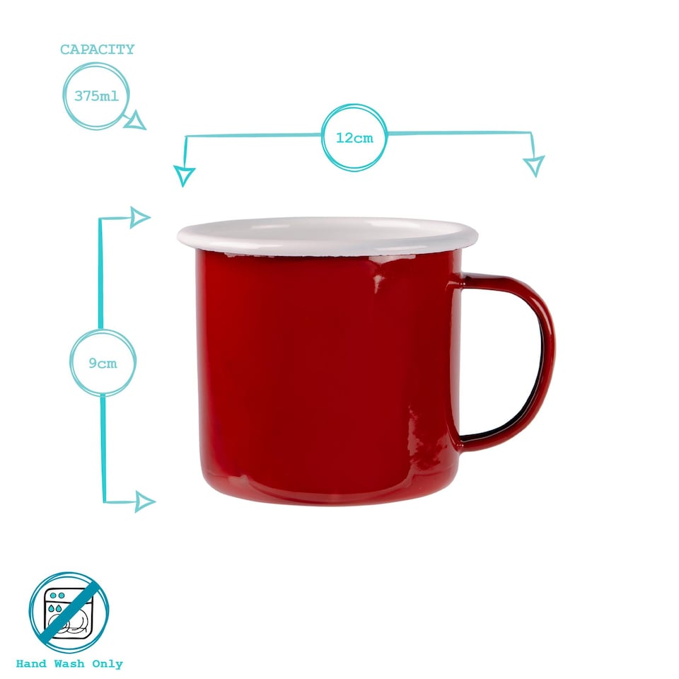 image 1 of Argon Tableware Coloured Enamel Mugs - 375ml - 4 Colours