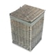 image 2 of Small Antique Wash Square Laundry Basket with Grey Sage Lining | Grey | Grey
