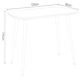 image 3 of Aspen Tapered Legs Rectangular Dining Table and 4 Curve Plastic Seat Chairs with Metal Legs - White/Black - Flat Packed White