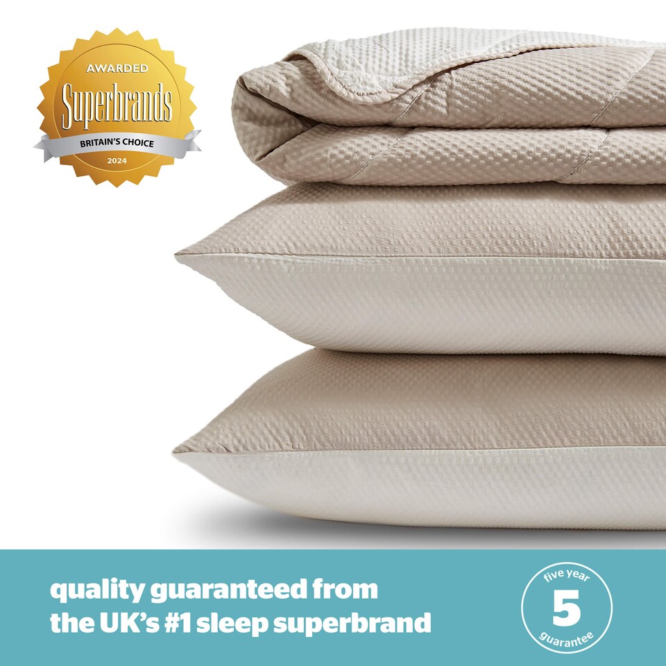 image 1 of Silentnight Summer Breeze Seersucker Coverless Duvet 2.5 Tog Cream Natural | Cream | Taupe | SuperKing