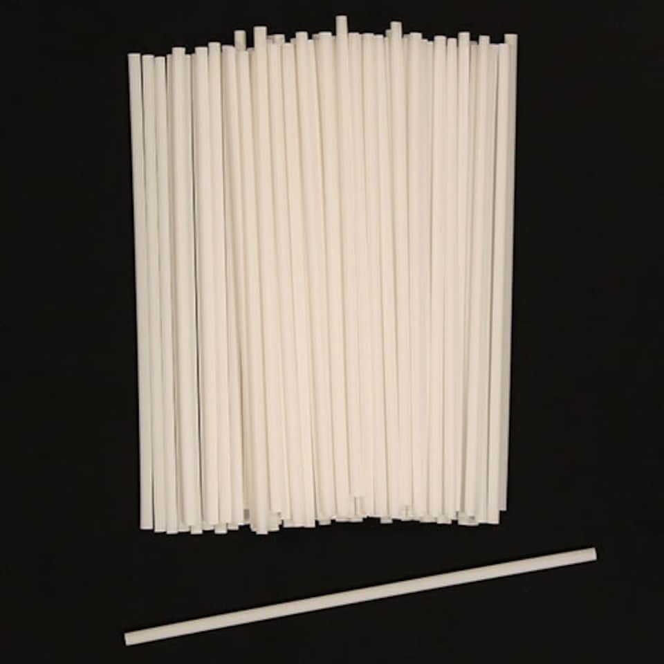 White Thin Biodegradable Compostable Drinking Party Straws 20cm - Pack of 80