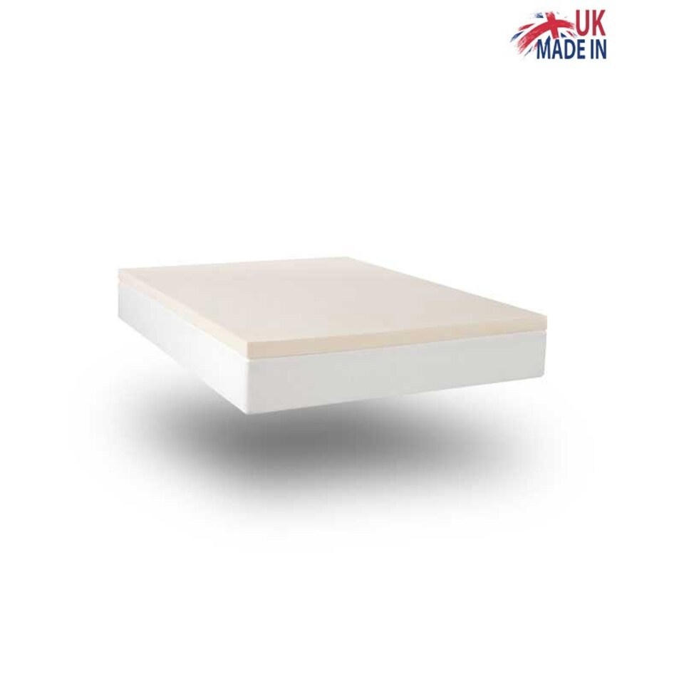 Memory Foam Mattress Topper 2 Inch Orthopedic Support Mattress Topper With Removable Zip Cover White | Small Double