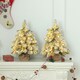 image 2 of HOMCOM 2 Piece Mini Artificial Christmas Trees Flocked Tabletop Xmas Trees