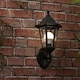 image 1 of ValueLights Black Mayfair Dusk-till-Dawn Outdoor Wall Lantern with 6W Warm White Bulb