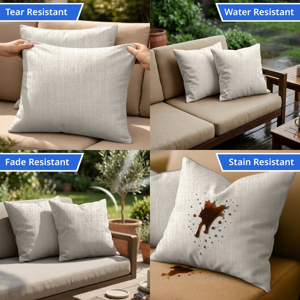 image 1 of Covers&All Sunbrella Throw Pillows Set of 2, Square 20 in x 20 in, Cast Ash