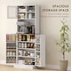 image 3 of HOMCOM 169cm Tall Kitchen Pantry Storage Cabinet with Microwave Shelf | White | White