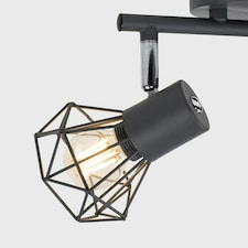 ValueLights Angus Industrial Matte Grey Spotlight and E14 Golfball LED 4W Warm White 2700K Bulb