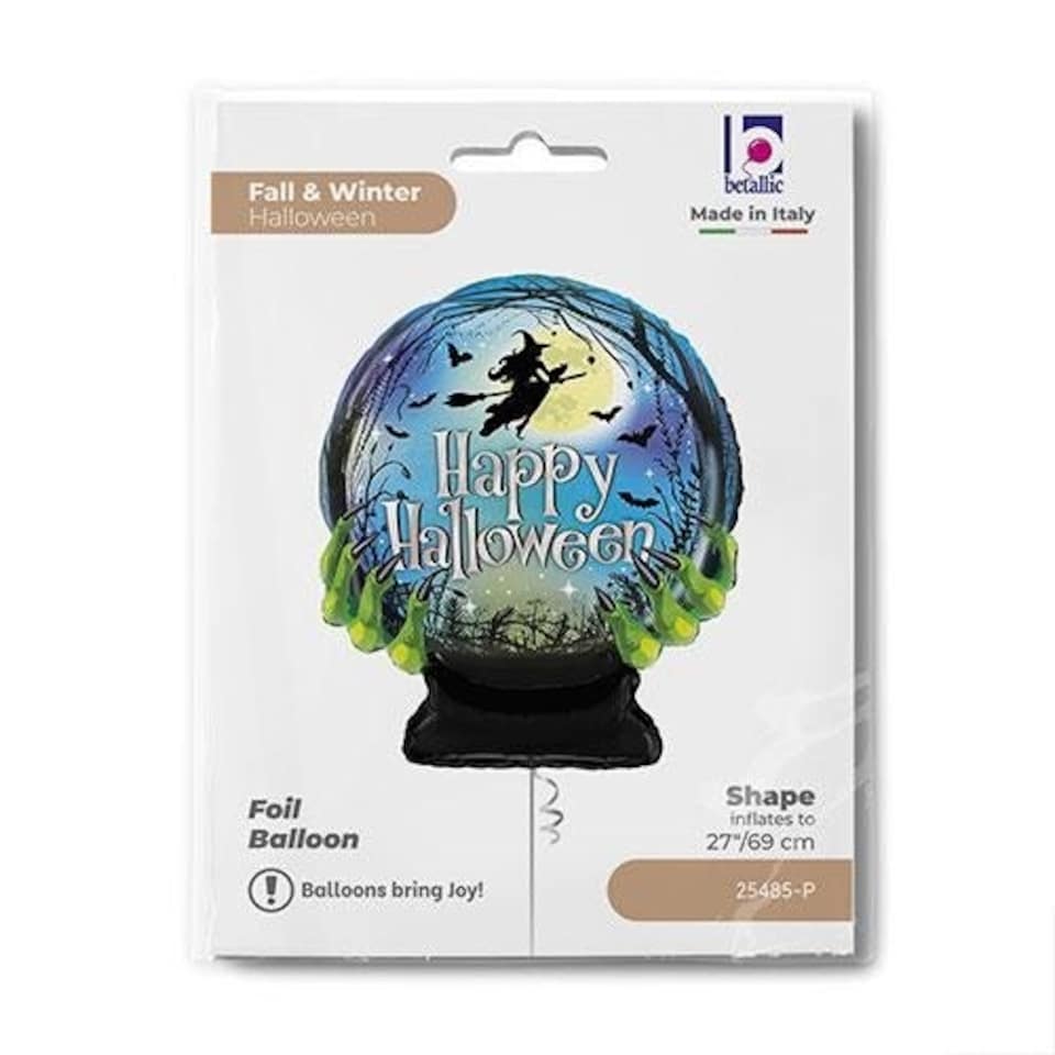 image 1 of Spooky Halloween Crystal Ball Helium Foil Shaped Balloon 68cm / 27 in | Multi