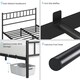 image 4 of Yaheetech 4ft6 Double Metal Bed Frame with Slatted Headboard Black