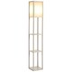 image 1 of HOMCOM Floor Lamp Reading Lamp with 3-Tier Storage Shelf for Home Office Oak