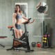 image 8 of SPORTNOW Quiet Stationary Exercise Bike with Adjustable Seat, Black