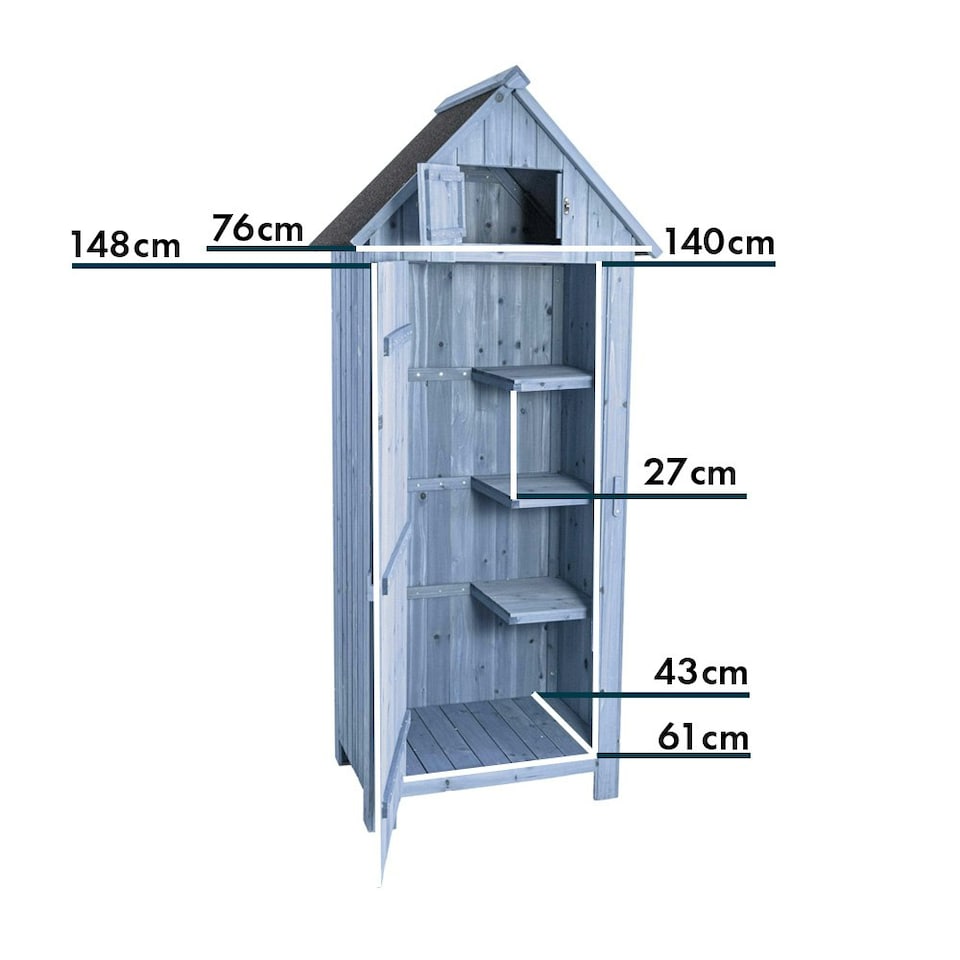image 1 of Bideford Tall Garden Storage Unit Blue