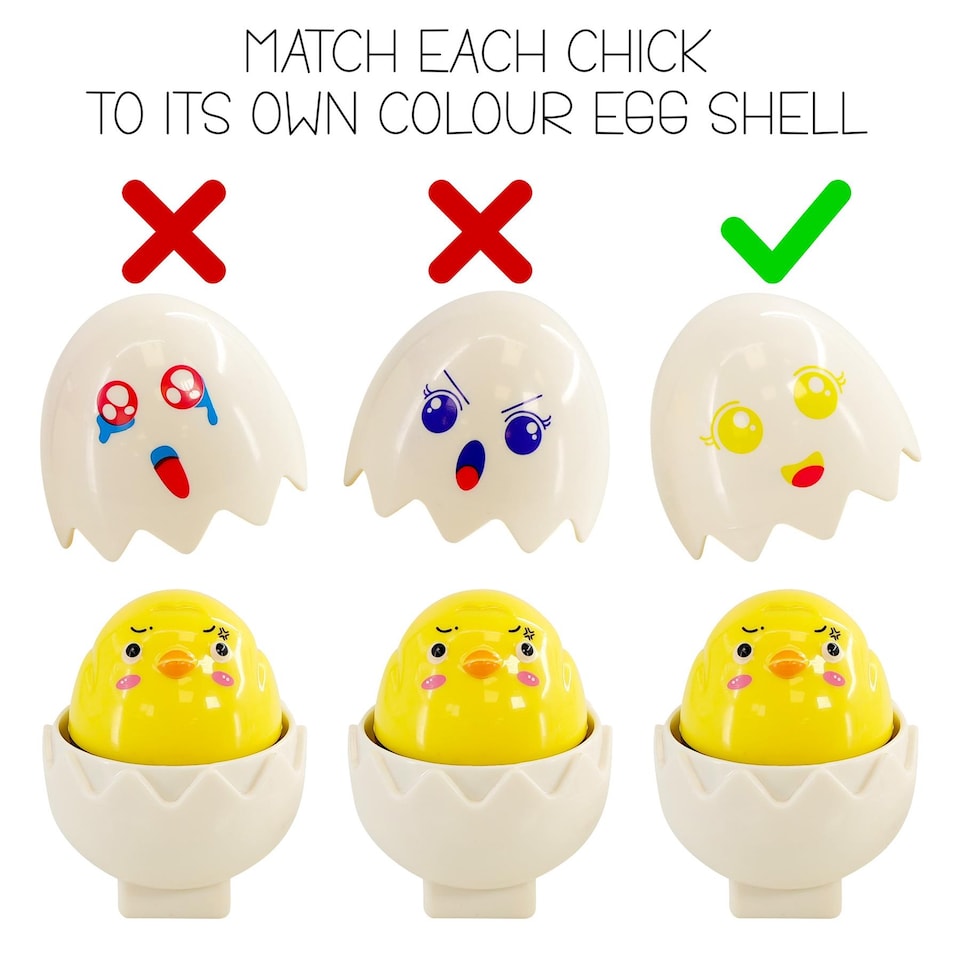 image 1 of The Magic Toy Shop Squeaky Matching Eggs Colour Shape Sorter Toy for Toddlers Babies