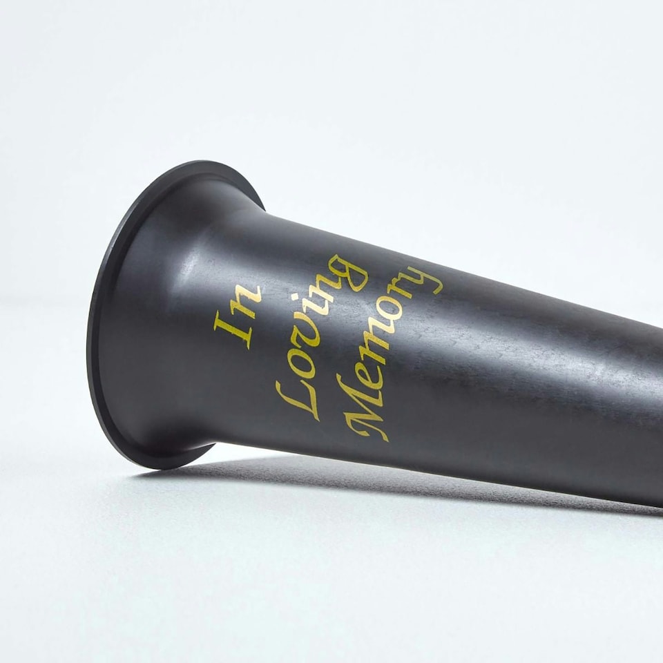 image 1 of Homescapes ‘In Loving Memory’ Flute Spike Flower Vase Grave Pot