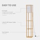 image 3 of HOMCOM Floor Lamp Reading Lamp with 3-Tier Storage Shelf for Home Office Natural