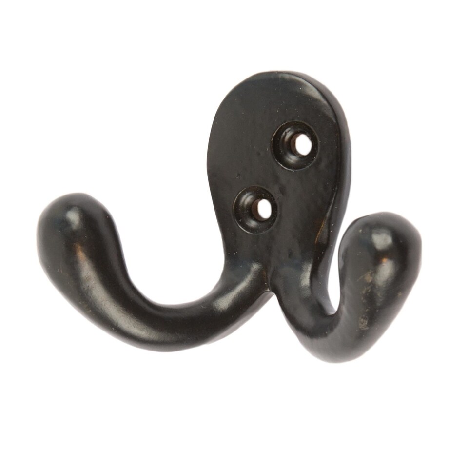 image 1 of Hammer & Tongs Double Coat Hook - W70mm x H50mm - Black | Black | Black | One Size