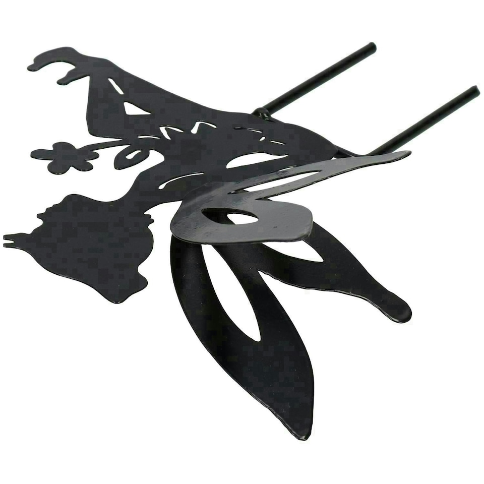 image 1 of Set of 4 Small Black Fairy Silhouettes With Stake Garden Deco Ornament