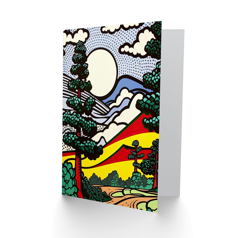 image 1 of Modern Pop Forest Landscape Comic Colourful Birthday Card