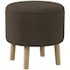 image 1 of HOMCOM Storage Ottoman, Round Stool Chair with Cushioned Top, Brown