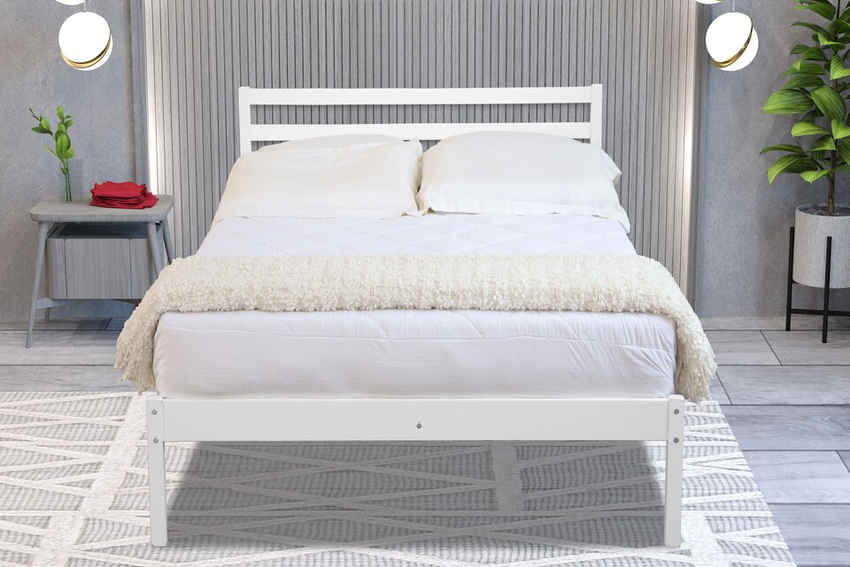 image 1 of Maxwell 4ft 6 Double White Bed Frame | White | Double