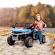 image 2 of HOMCOM Kids Ride on Car, Electric Car for Kids with Electric Bucket, 12V 2 Seater UTV with Shovel, Parental Remote, 4 Spring Suspension Wheels, Working Horn, Music - Blue