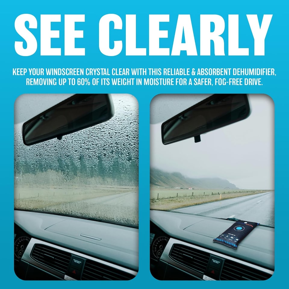 image 1 of 2 Pack Reusable Car Interior Dehumidifier Bag & Dashboard Mounting Anti-slip Mat Remove Moisture