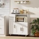 image 2 of HOMCOM Rolling Kitchen Cart, Microwave Cabinet with Adjustable Shelf