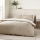 image 2 of Catherine Lansfield Oxford Pinstripe Reversible Duvet Cover Set Natural | Cream | Natural | Super King
