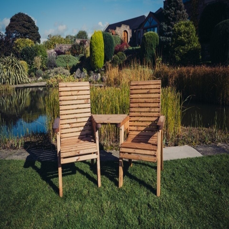 image 1 of Valley Love Seat Angled - Timber - L100 x W163 x H95 cm - Garden Furniture - Flat Pack - Partially Assembled