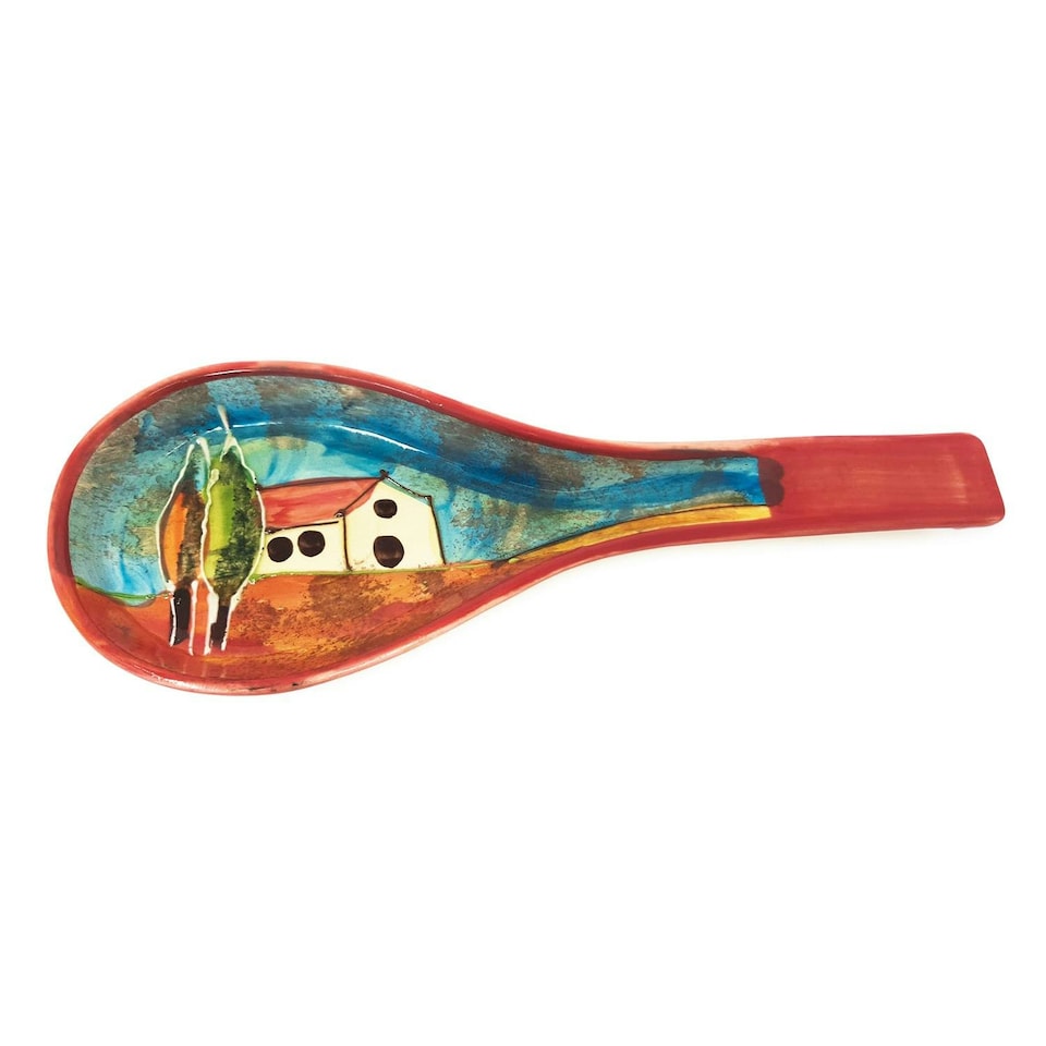 image 1 of Verano Spanish Ceramics Tuscany Village Ceramic Spoon Rest - 17cm