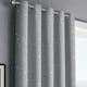 image 1 of Velosso Stars Thermal Blackout Ready Made Eyelet Curtains - 117cm x 137cm Grey