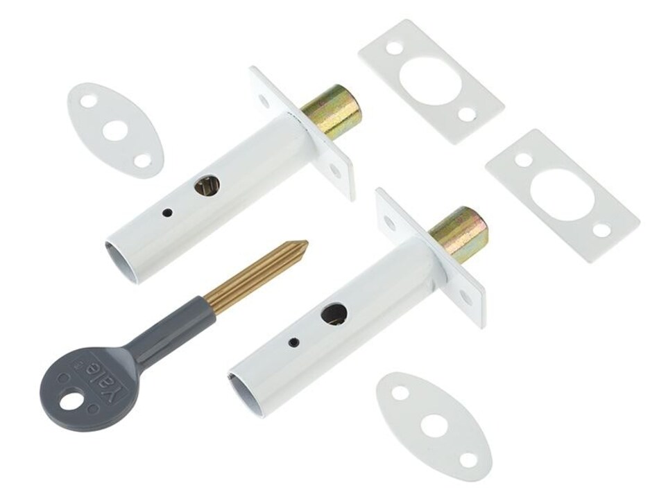 Yale Locks - PM444 Door Security Bolts White Finish Visi of 2