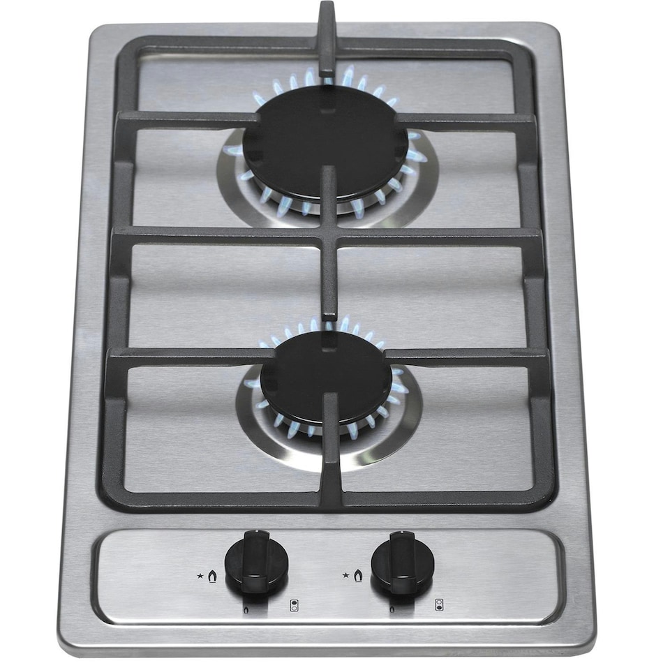image 1 of SIA SSG302SS 30cm Stainless Steel Compact Domino Gas Hob With Cast Iron Supports