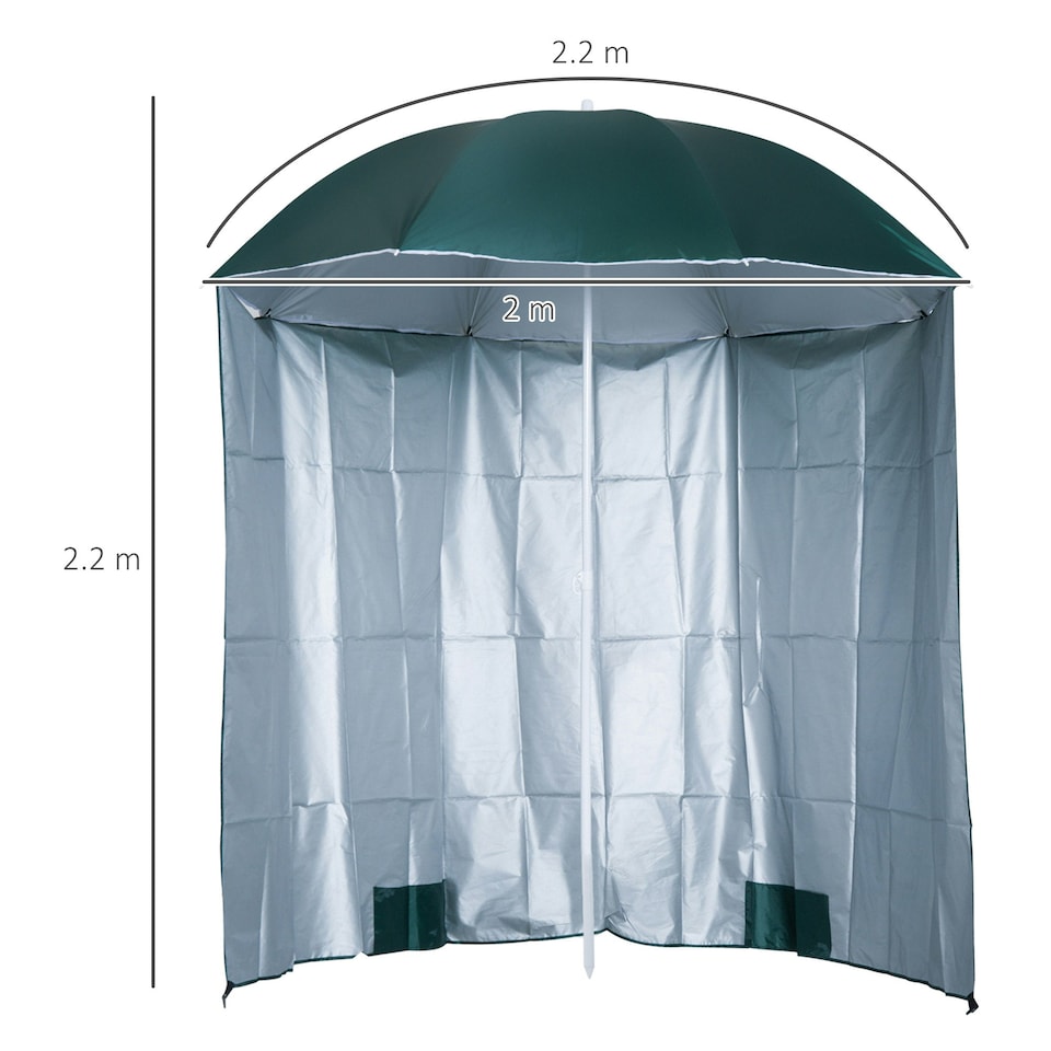 image 1 of Outsunny 2.2M Fishing Umbrella Garden parasol Outdoor Sun Shelter
