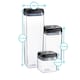 image 3 of Argon Tableware 3pc Food Storage Containers Set - Grey Airtight Plastic Storage Pantry Food Organiser with Flip Lock Lid 3 Sizes